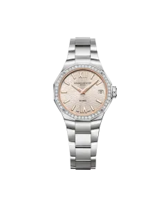 Baume & Mercier Riviera til dame med quartzverk, 44 diamanter, kasse og lenke i stål. 50 meter vanntett.