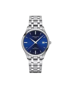 Certina DS-8 C033.451.11.041.00 herreklokke på 40 mm med quartzverk, grønn skive og skinnrem.