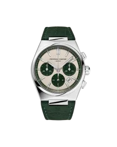 Frederique Constant Highlife Chronograph FC-391SGR4NH6 limitert herreklokke på 41 mm med grønn chronograph og kommer med skinnrem og lenke.