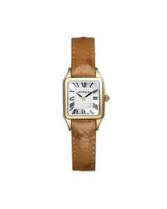 Herbelin Luna Mini dameur i gullfarget stål med lenke, sølvfarget skive og quartzverk.