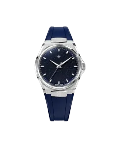 Venezianico Arsenale Avventurina 6221550 herreklokke på 40mm med kasse i stål, glitrende blå tallskive og gummirem.