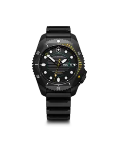 Victorinox Dive Pro Automatic dykkerklokke til herre på 43 mm med automatisk verk, sort tallskive, kasse og gummirem. 300 meter vanntett.