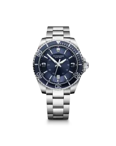 Victorinox Maverick 242007 herreklokke på 43 mm med blå skive og stållenke. 
