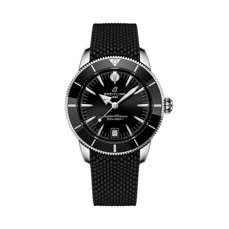 Breitling Superocean Heritage B31 Automatic 40 mm  AB3110241B1S1 med kasse i stål, sort skive og sort gummirem