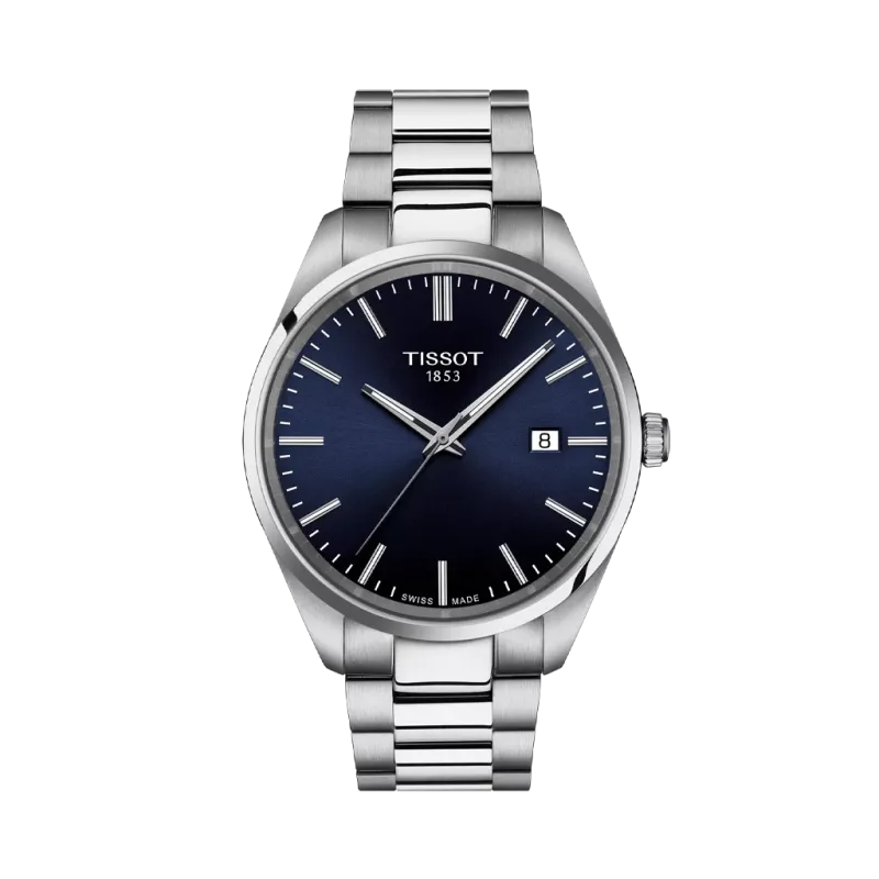 Tissot PR 100 T150.410.11.041.00 herreklokke med quartzverk, blå skive og kasse og lenke i stål. Tissot PR 100 T150.410.11.041.00 herreklokke med quartzverk, blå skive og kasse og lenke i stål.