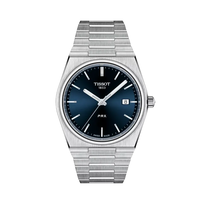 Tissot PRX T137.410.11.041.00 herreklokke i stål med quartzverk og blå skive Tissot PRX T137.410.11.041.00 herreklokke i stål med quartzverk og blå skive