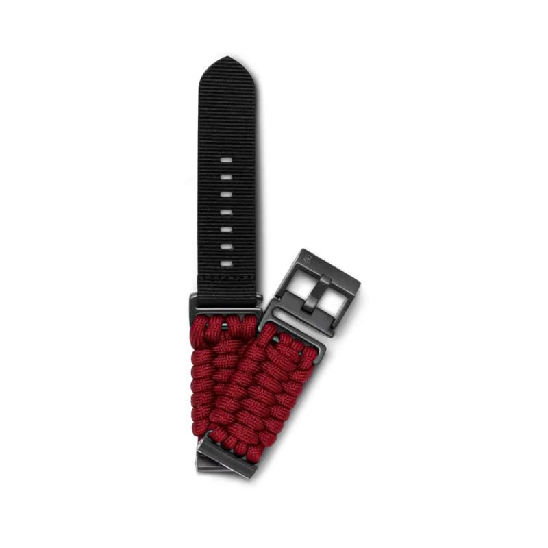 Victorinox paracordrem D1 V.60051 - 21 mm rød med sort PVD-belagt C-spenne i stål. 