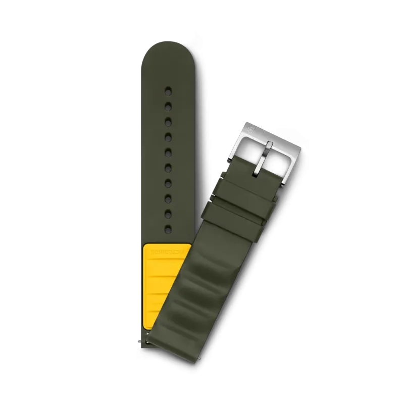 Victorinox gummirem D1 V.60041 - 21 mm grønn med C-spenne i stål. Victorinox gummirem D1 V.60041 - 21 mm grønn med C-spenne i stål.