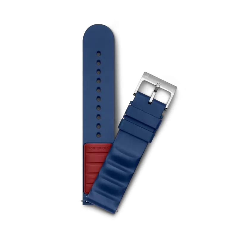 Victorinox gummirem D2 V.60042- 21 mm blå med C-spenne i stål.