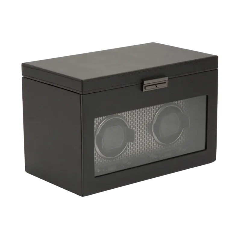 Wolf Axis Double Watch winder with storage - 469303 - urmakerlarsen.no Wolf Axis Double Watch winder with storage - 469303 - urmakerlarsen.no