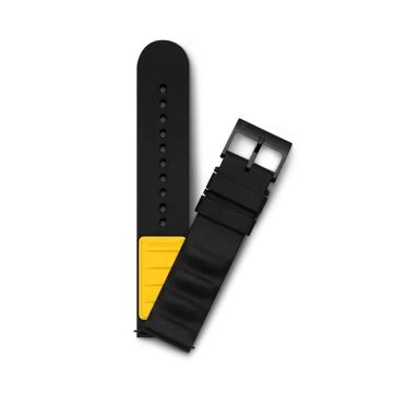 Victorinox gummirem D2 V.60045 - 21 mm sort PVD-belagt C-spenne i stål. 

