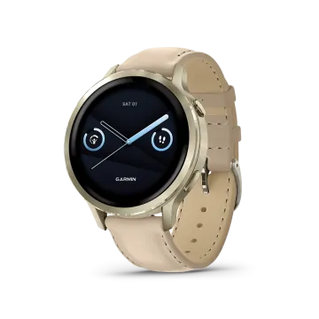 Garmin Venu 4 - 45 mm 010-03014-03 til herre i stål med AMOLED-skjerm, skinnrem og ekstra silikonrem. Opptil 12 dagers batteritid.
